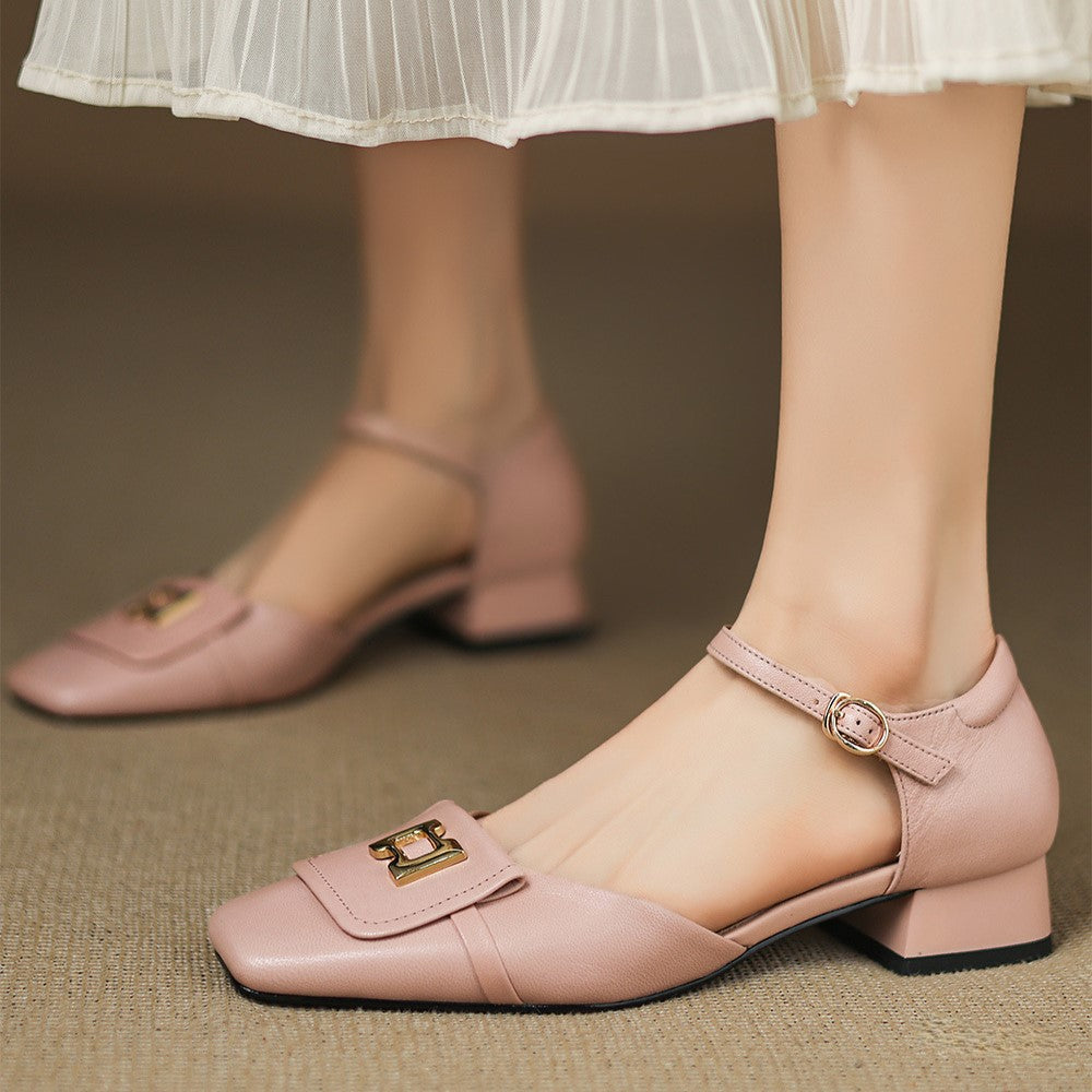 Aveline Buckle Leather Mary-Janes