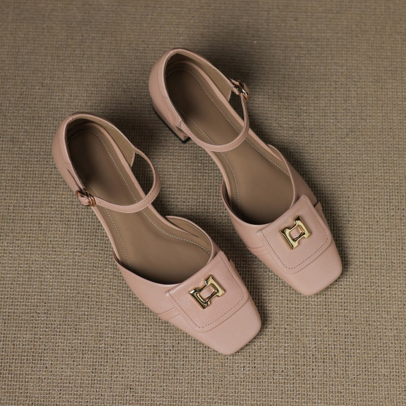 Aveline Buckle Leather Mary-Janes