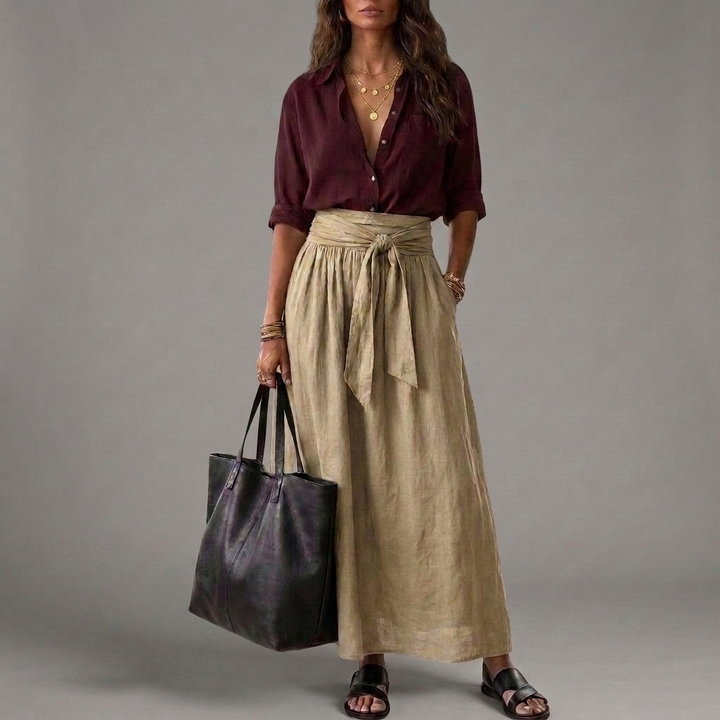 SAHARA | Two-Piece Set: Top and Midi Skirt