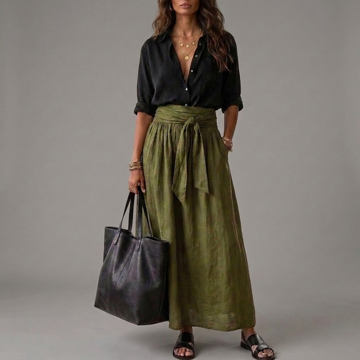 SAHARA | Two-Piece Set: Top and Midi Skirt