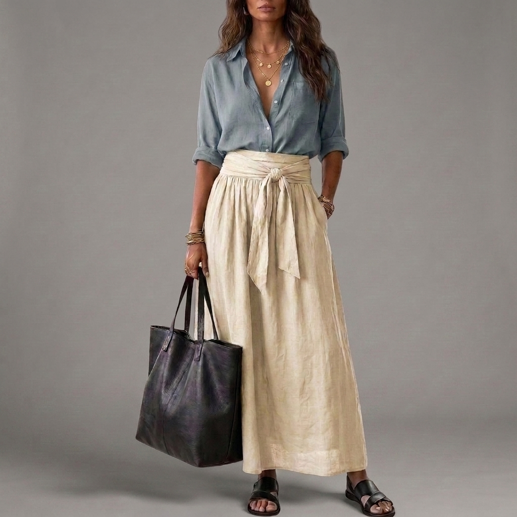 SAHARA | Two-Piece Set: Top and Midi Skirt