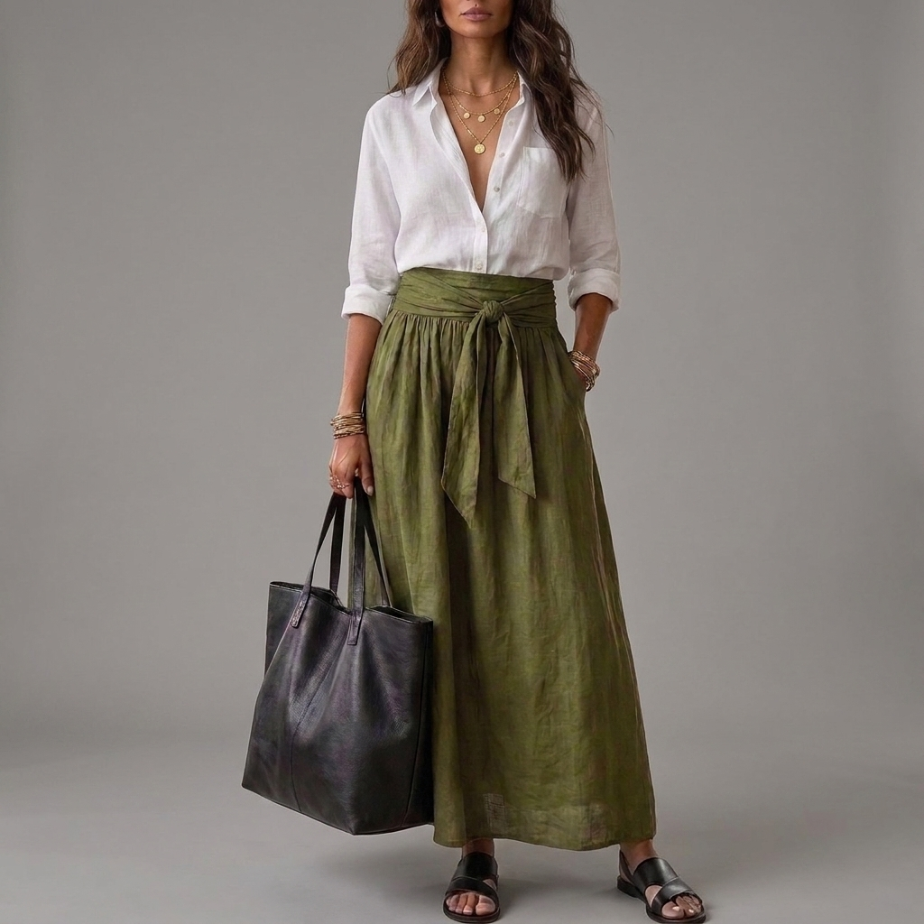 SAHARA | Two-Piece Set: Top and Midi Skirt