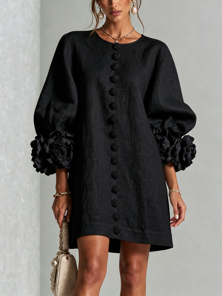 CELESTINE | FLORAL BUTTON-FRONT MINI DRESS