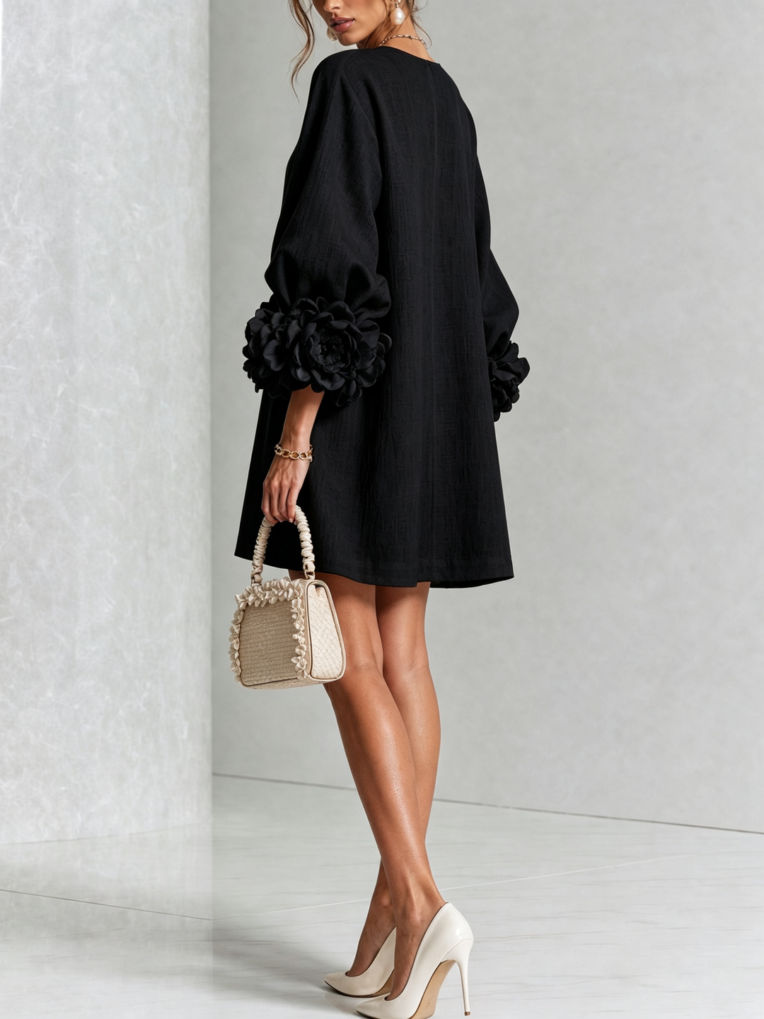 CELESTINE | FLORAL BUTTON-FRONT MINI DRESS
