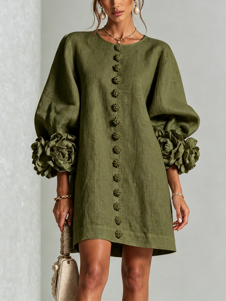 CELESTINE | FLORAL BUTTON-FRONT MINI DRESS