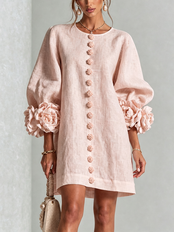 CELESTINE | FLORAL BUTTON-FRONT MINI DRESS