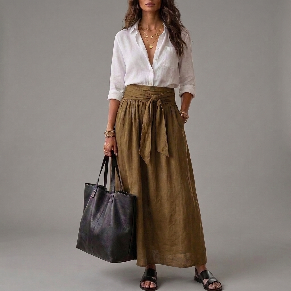 SAHARA | Two-Piece Set: Top and Midi Skirt